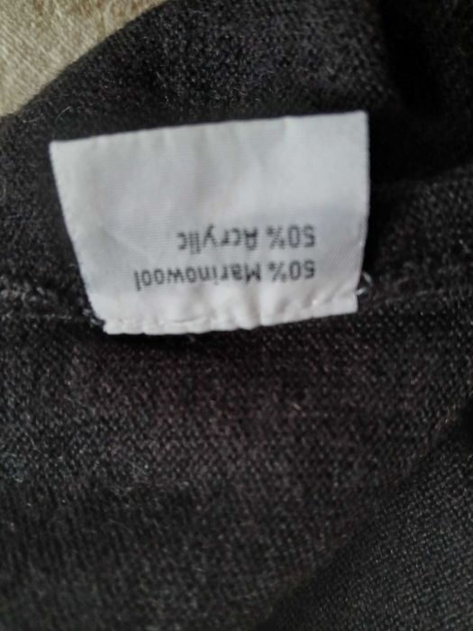 Faifield ciepły Sweter/golf r.XXL 50%merinowool,szary