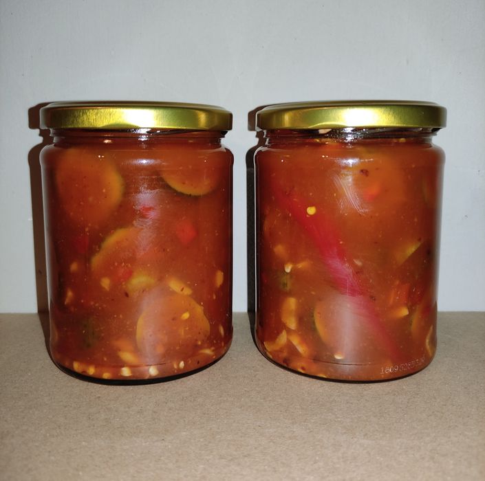 3x Ogórki plastry marynowane z papryczkami chili i czosnkiem 540 ml