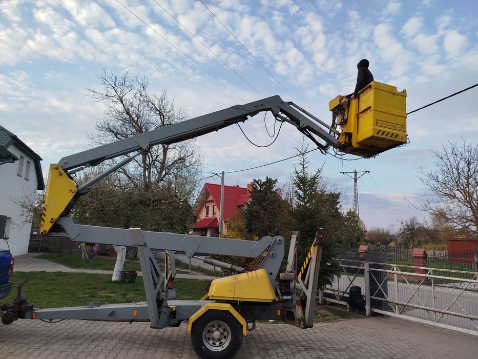 Nifty 16 metrowa Aerial k16t Kubota diesel podnośnik koszowy zwyżka Podest ruchomy  16m Zwyżka na przyczepie hybryda diesel+elektryk platforma robocza