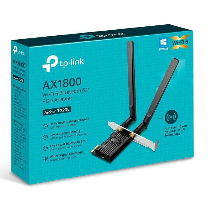 Placa de Rede TP-Link Archer TX20E AX1800 Wi-Fi Bluetooth 5.2 PCI