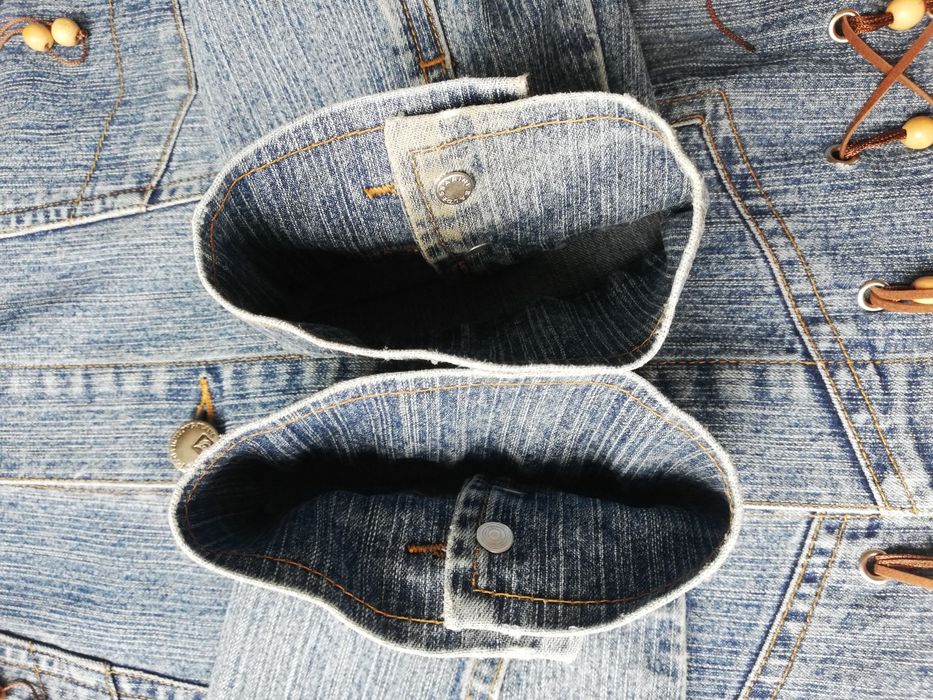 Modna katana / kurteczka jeansowa retro boho hippie Huilong Donnalo M