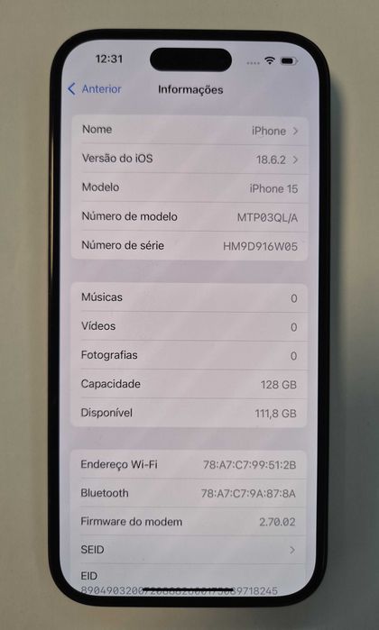 Apple iPhone 15 128Gb preto
