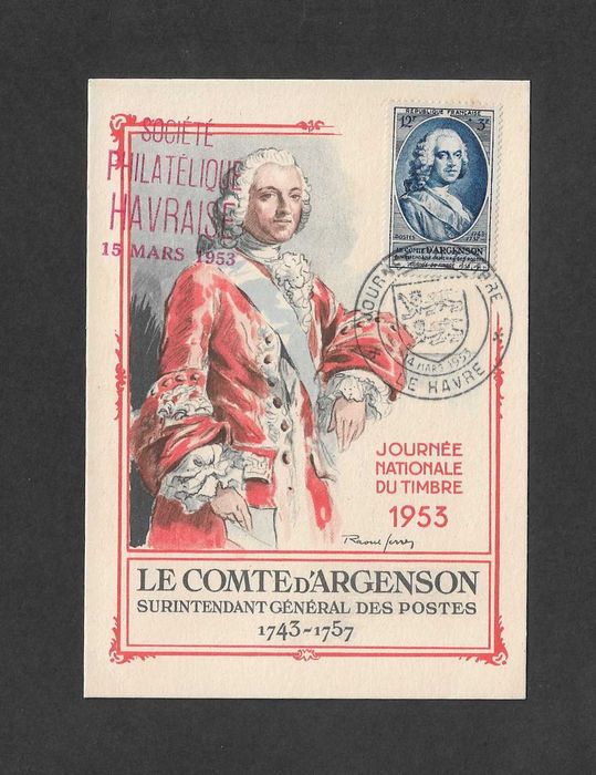 Bilhete Postal. França 1953
