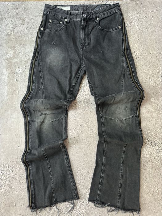 Zara flared zip jeans