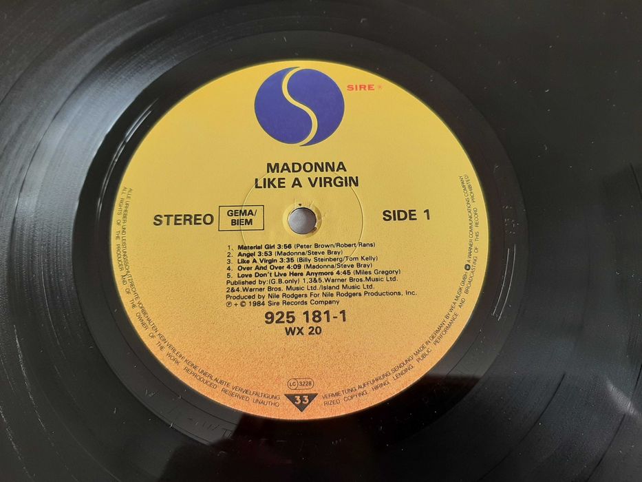 Madonna - Like A Virgin - UK & Europa - Vinil LP