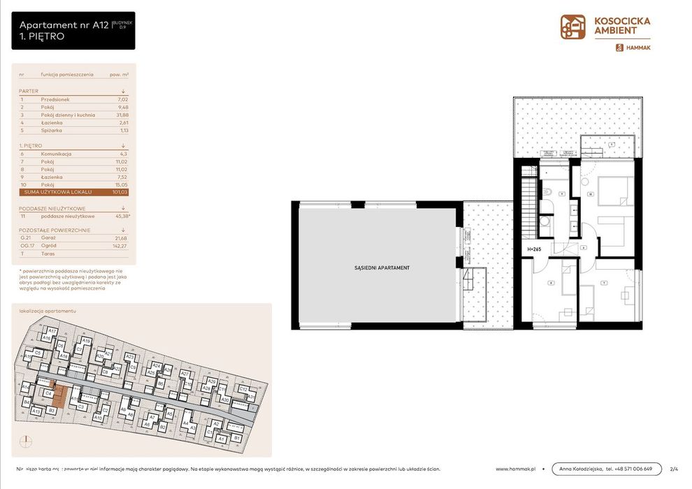 5-pokojowe mieszkanie 101m2 + ogródek