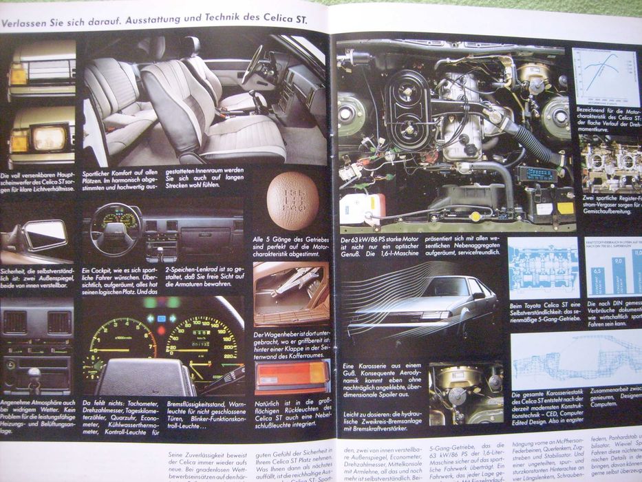 Toyota Celica 1984 - XT/ ST / GT / Supra - prospekt 28 str., stan BDB-