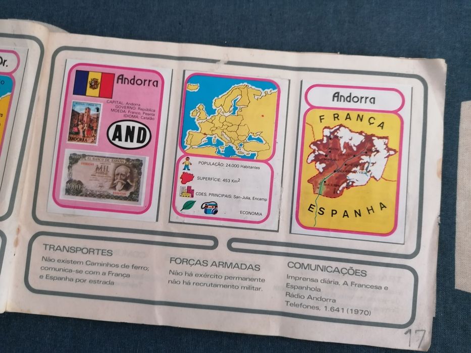 Caderneta Países Europa - com 50 anos