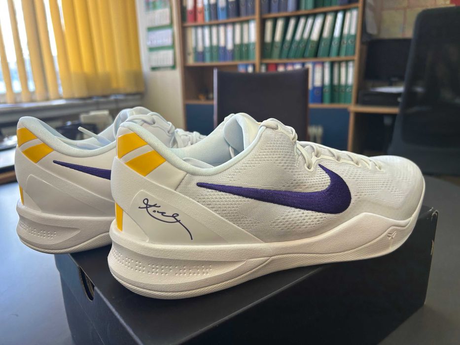 Kobe 8 Protro White and Court Purple Lakers