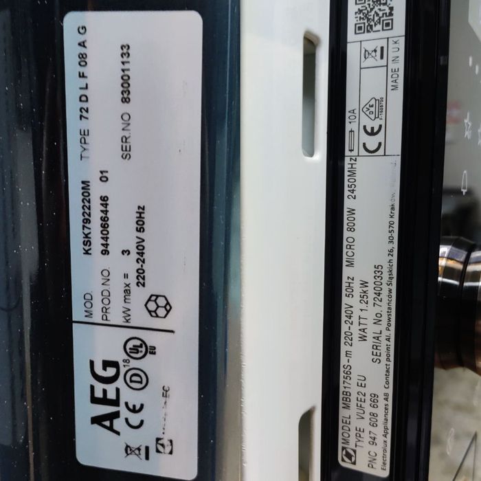 Вишуканий комплект AEG™ 3в1. Духовка+пароварка та Мікрохвильовка. U.K.