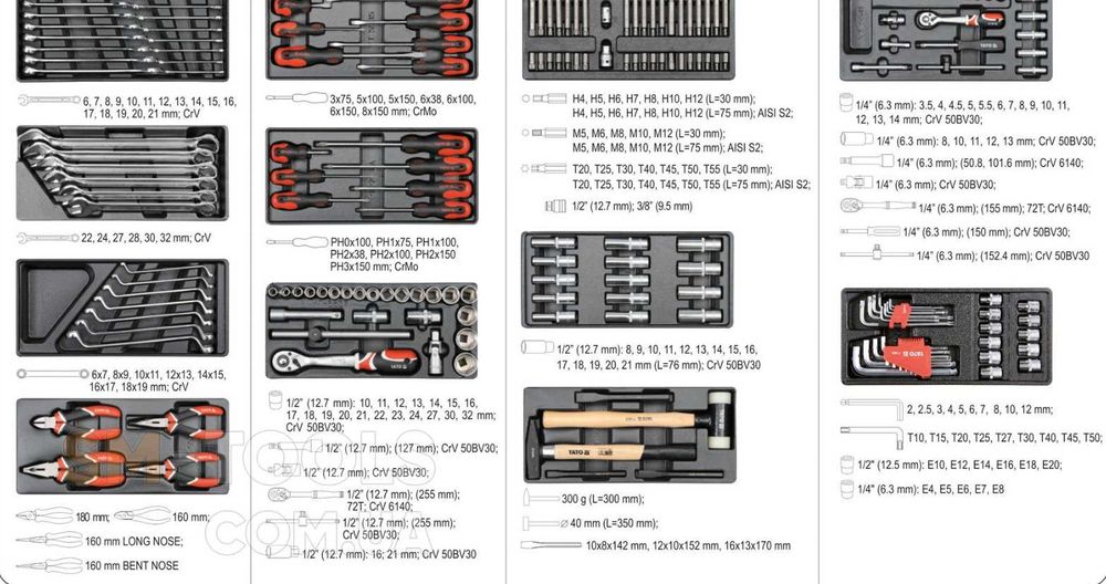 Тележка  с инструментами Yato 185 предметов YT- 55307 • Ято Візок