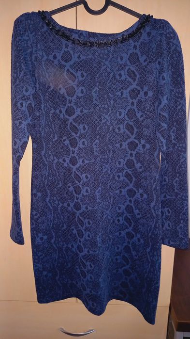 Elegancka, granatowa sukienka, r.36