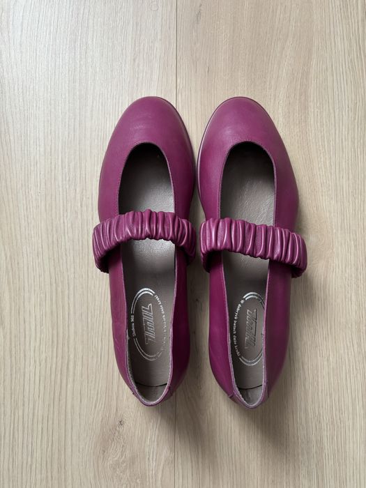 Skorzane baleriny mary jane 7mil