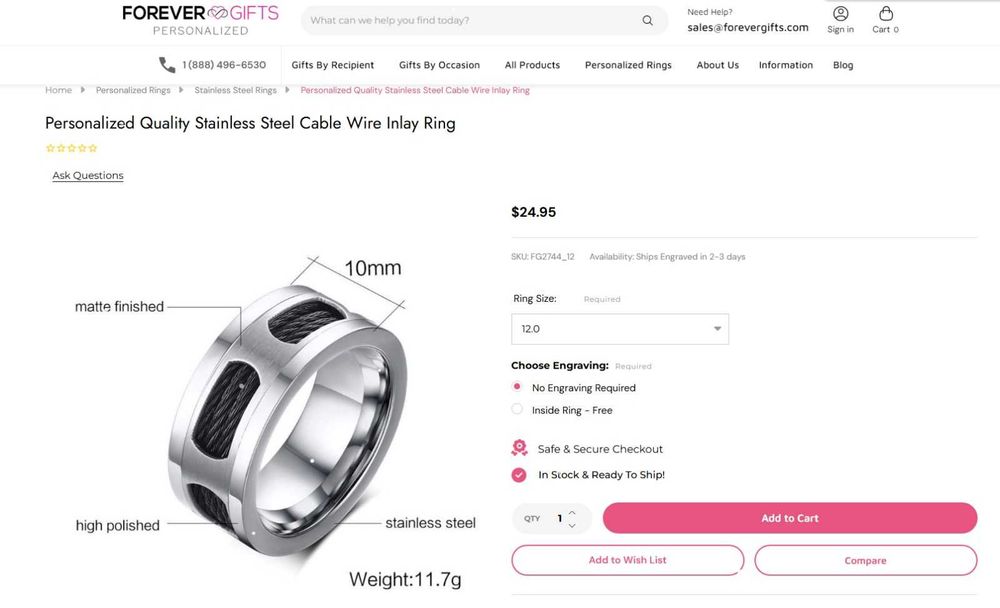 Брутальное мужское кольцо. Нержавеющая сталь. Новое. Размер 20.0