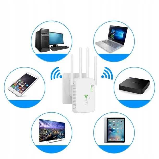 REPEATER WIFI Wzmacniacz Sygnału DUAL BAND 2,4G/5Ghz 1200Mb/s (401b)