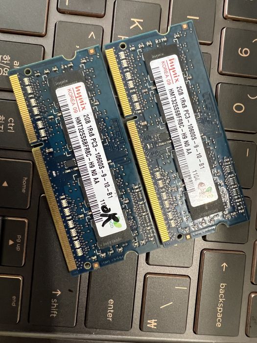 Оперативна пам'ять DDR3 Sodimm 2GB. 1066, 1333, 1600MHz