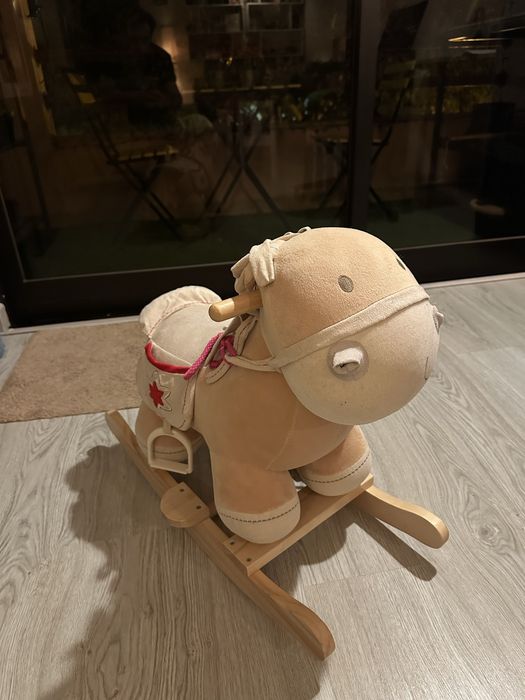 Balancim / cavalinho baloiço de madeira e peluche com caixa original