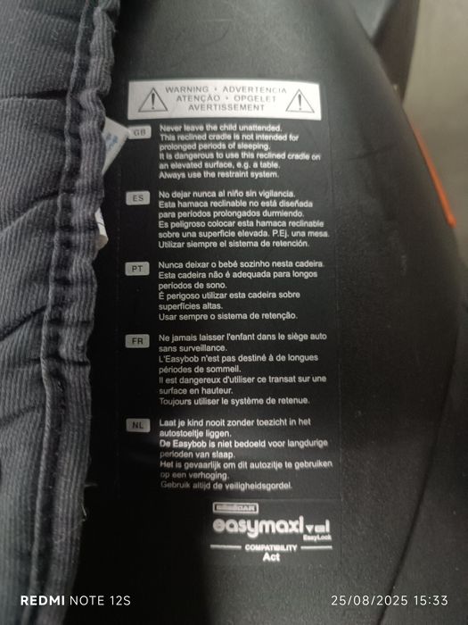 Cadeira/Ovo Auto Bebecar Easy Bob – Dos 0 aos 13kg – Excelente estado