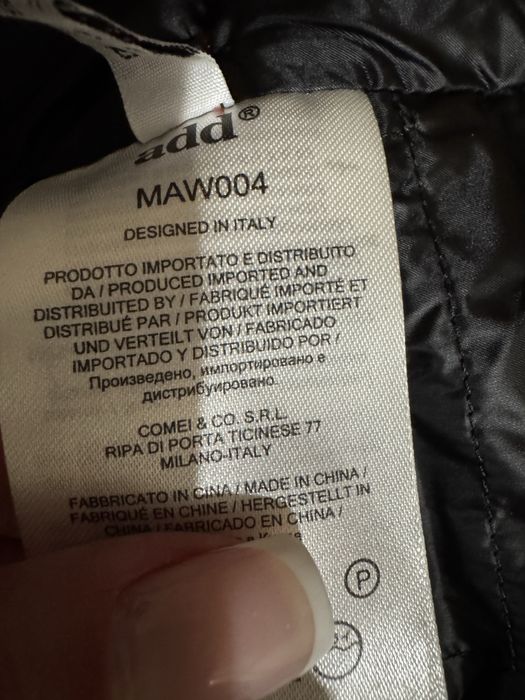 Пухова куртка пух білой качки 100% Add оригінал made in Italy р S/42