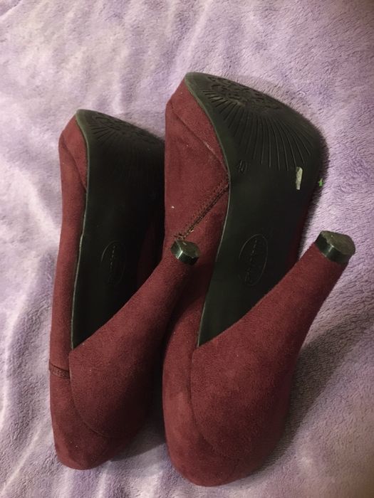 Graceland botki szpilki bordowe 40
