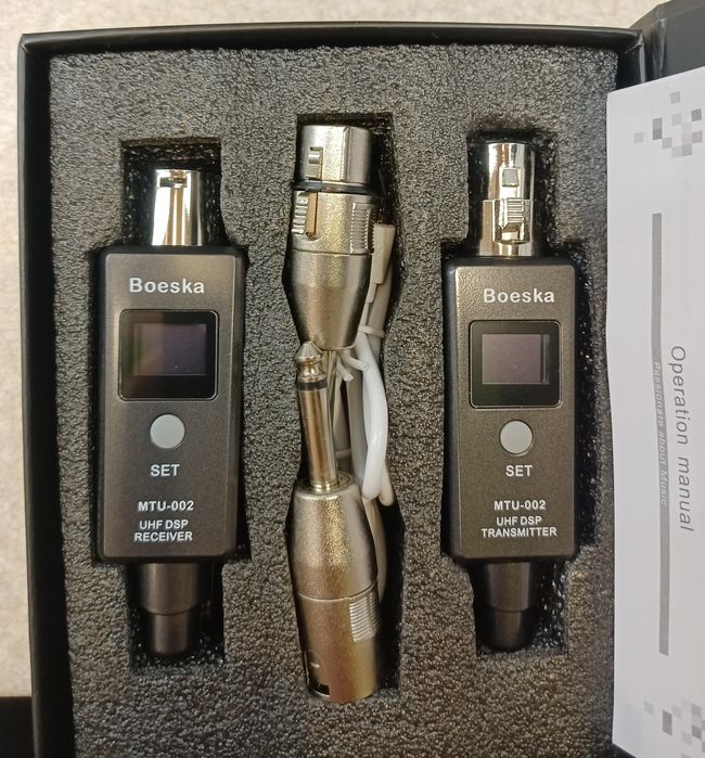 Бездротовий XLR мікрофонний комплект U3, передавач і приймач, 2.4 ГГц,