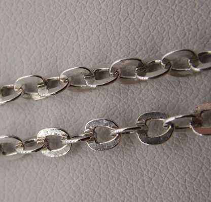 Srebrny łańcuszek ankier owalne ogniwa 43 cm. 3,2 mm.