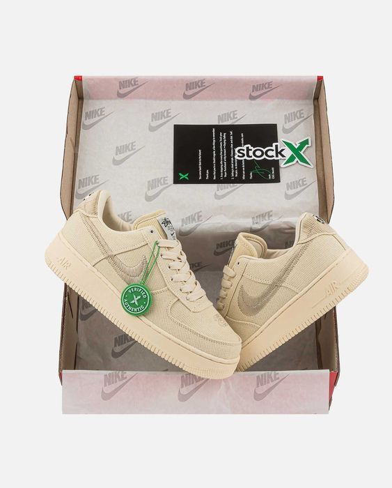 Мужские кроссовки Nike Air Force 1 Low Stussy Fossil. Размеры 40-45