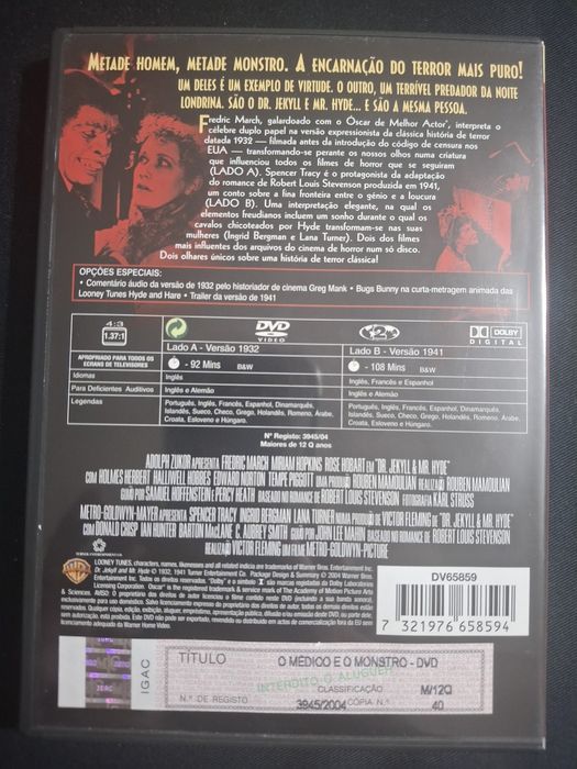 DVD Dr. Jekyll & Mr. Hyde  e O Médico e o Monstro.
