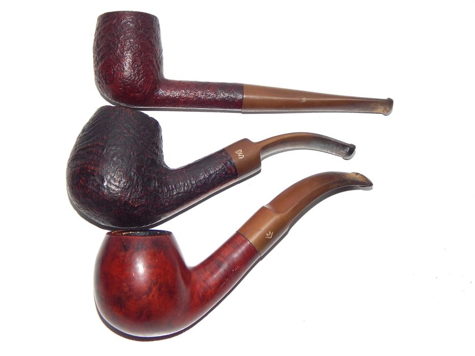 3 fajki tradycyjne STANWELL,  BLOCK Merschaumlined, MAXIM pianka