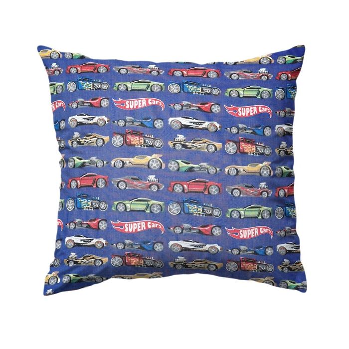 Bawełniana Poszewka Na Poduszkę – kolorowe auta wyścigowe