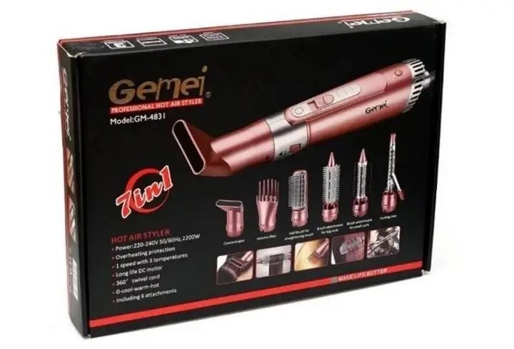 Мультистайлер 7в1 Gemei GM-4831 фен мультистайлер 2200 Вт