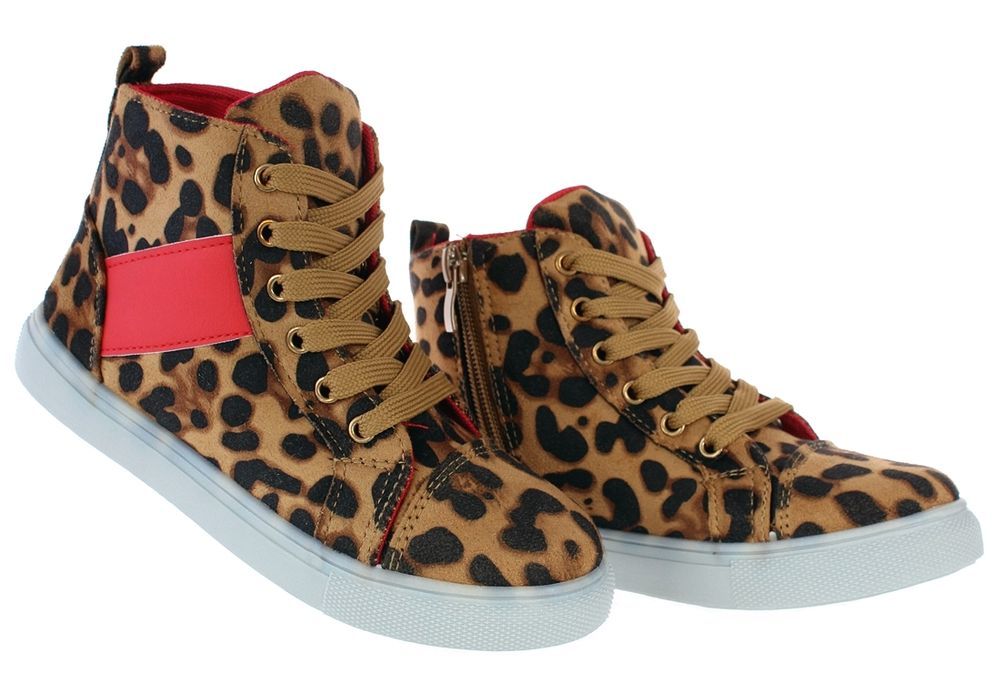 Buty sportowe dziecięce trampki w panterkę na zamek 6367 rozm. 34