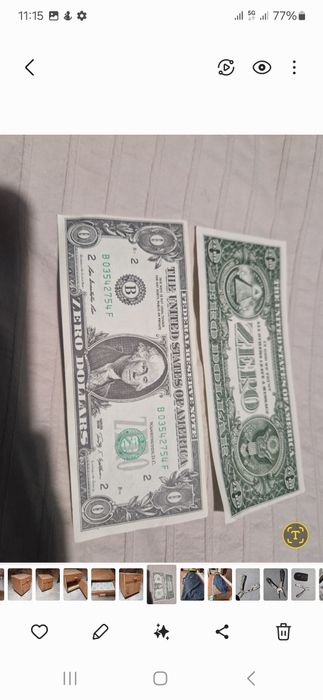 Two Collector's Notes of 0 Dollars