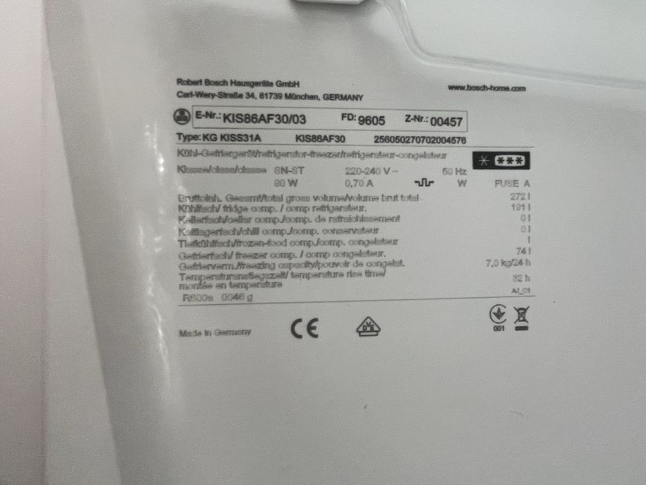 Frigorifico combinado Bosch de encastre