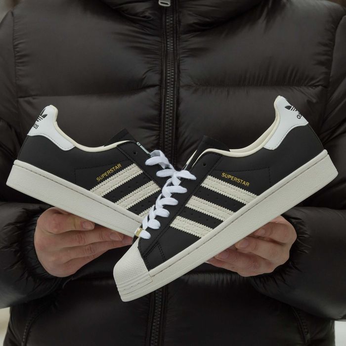 Кросівки Adidas Superstar Core Black Cream White premium