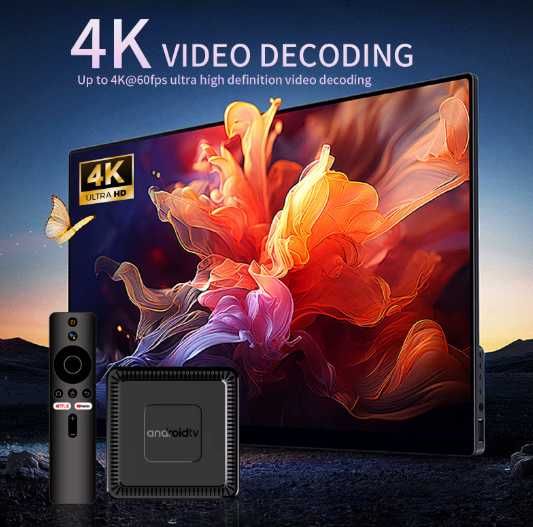 Android TV Box model Q7 oraz mini teleskop luneta