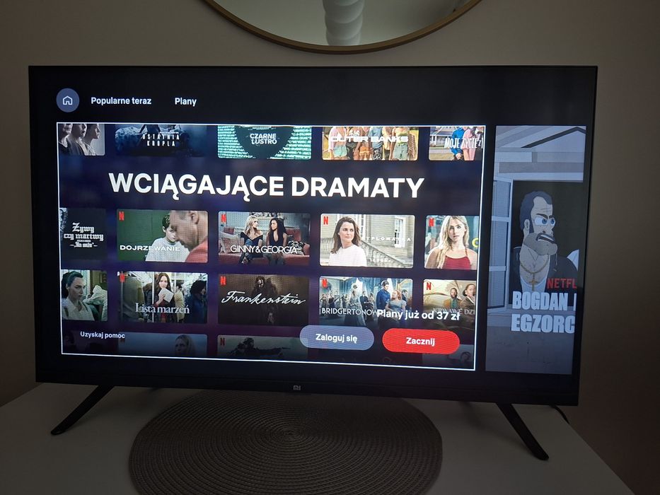 Telewizor Android Wifi Yotube Netflix DVBT2 Hevc bezramkowy polecenia glosowe