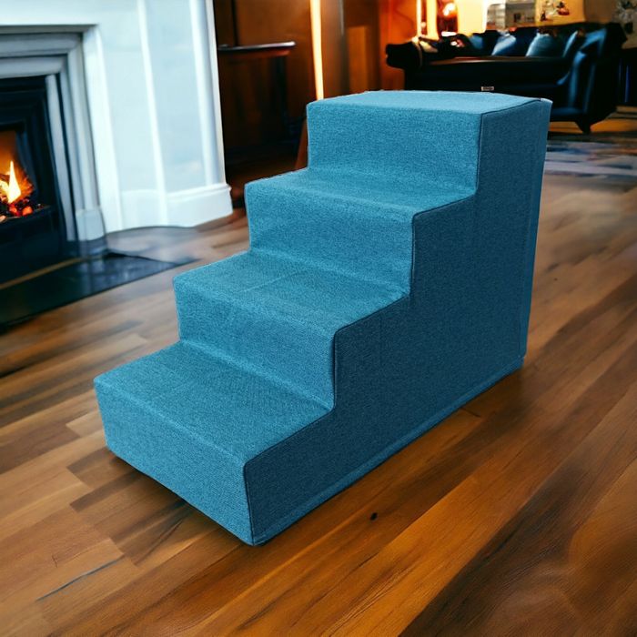 Лестница прикроватная для животных , цвет бирюза, на 4 ступени