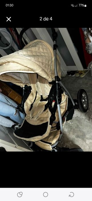 carrinho de bébé beje
