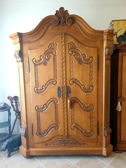 Magnífica antiga estante livreiro / roupeiro / armário- madeira maciça