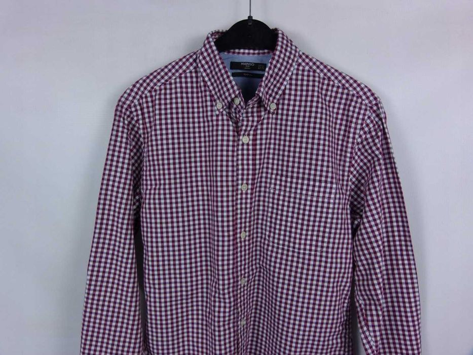 Mango koszula drobna krateczka bawełna / S slim fit