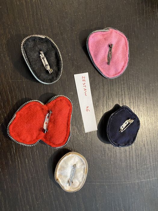 Broszki handmade z suwaków unikat zestaw 46