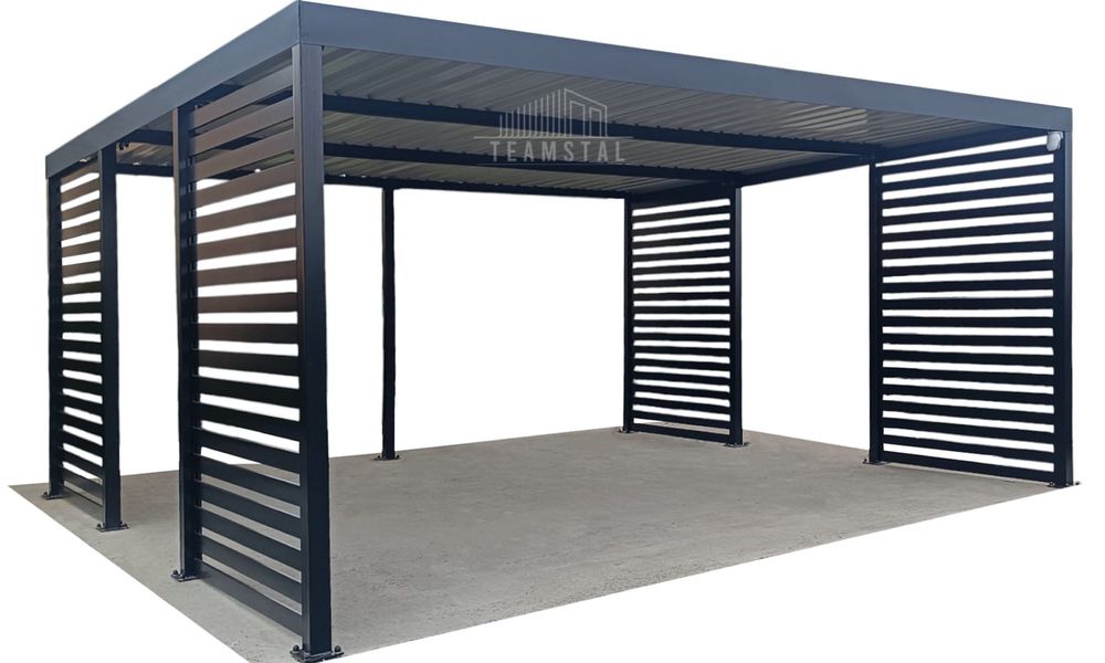 CarPort PREMIUM - Wiata samochodowa 6x6 Antracyt - TS1029