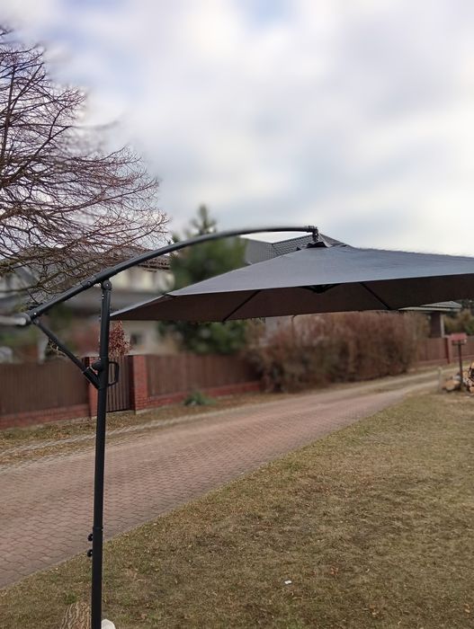 Parasol ogrodowy 300cm grafitowy