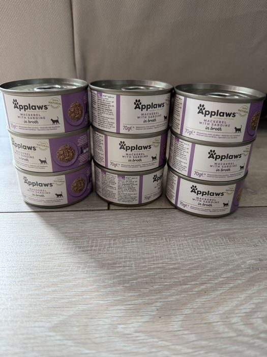 Applaws w bulionie, 9 x 70 g Makrela z sardynkami