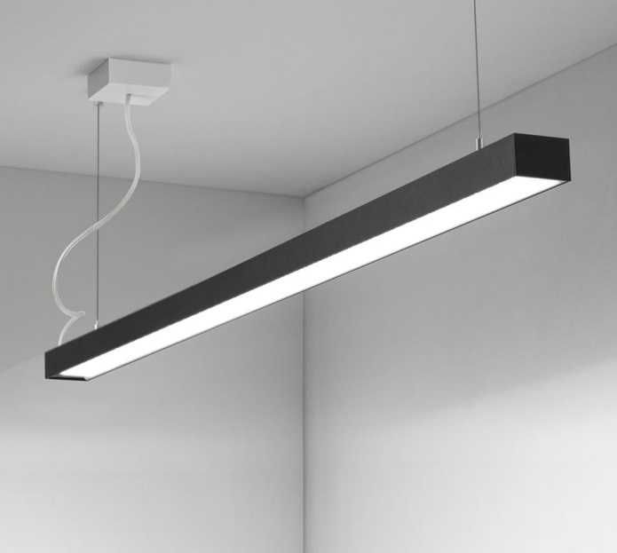 Акция! Подвесной линейный LED светильник на тросах 30Вт 6400К чёрный