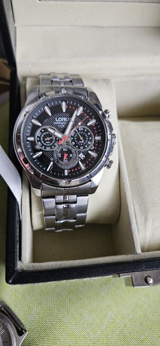 Męski zegarek Lorus Chronograph RT303BX9  bransoleta super