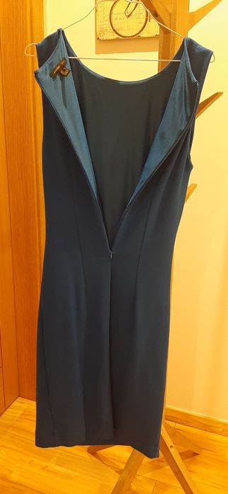 Vestido azul formal ou cerimónia Mango