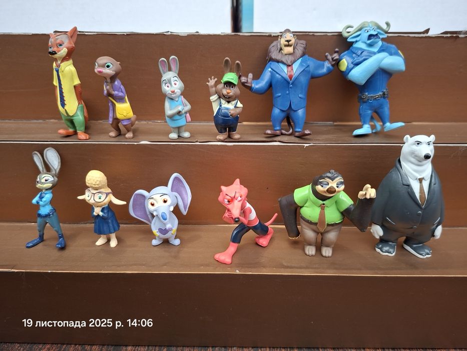 Зверополис набор фигурок 12 шт. Zootopia Джуди Ник Дисней зоотрополіс