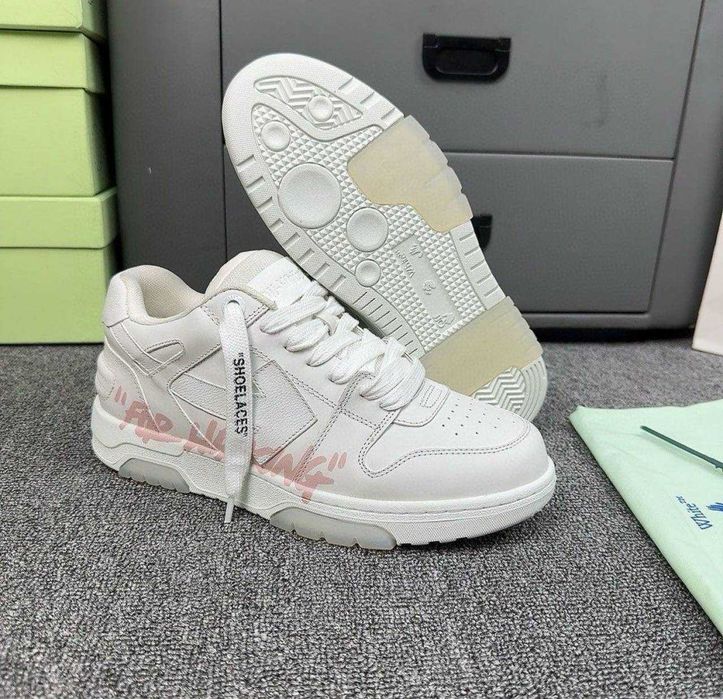 Кросівки Out of office For Walking Off-white / Офф вайт рожеві